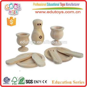 Children Cooking Role Play Set Wooden Dinnerware Toys for Dollhouse